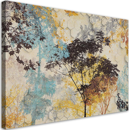 Quadro-su-tela,-Alberi-autunnali