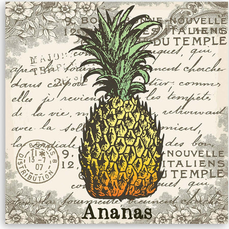 Quadro-su-tela,-Ananas-vintage