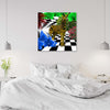 Quadro-su-tela,-Animali-colorati-di-natura-zebra