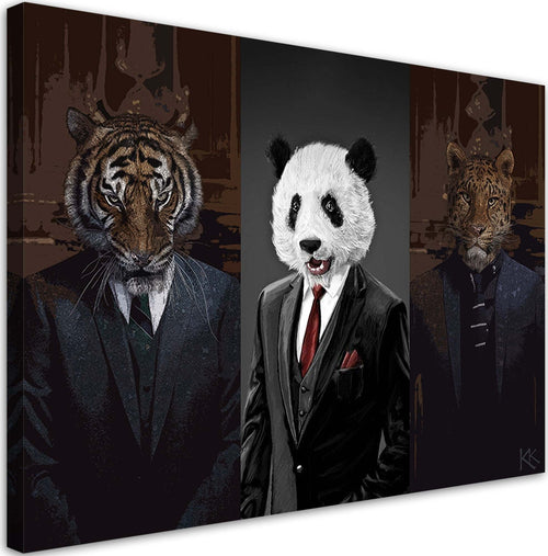 Quadro-su-tela,-Animali-in-giacca-e-cravatta