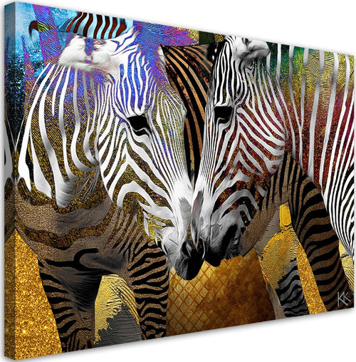 Quadro-su-tela,-Animali-zebra-astratti
