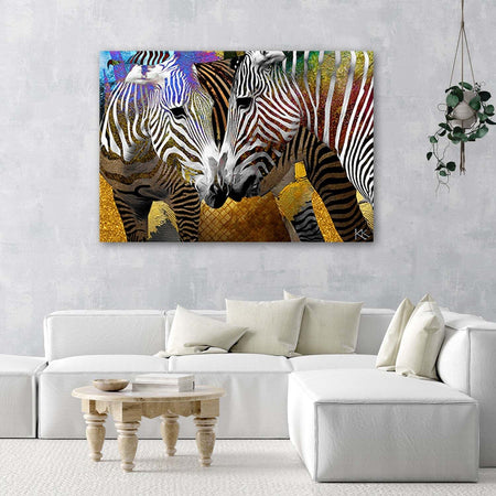 Quadro-su-tela,-Animali-zebra-astratti