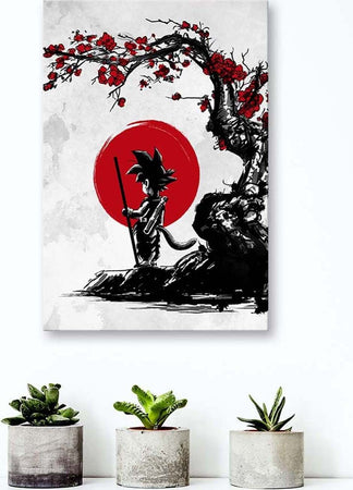 Quadro-su-tela,-Anime-Saiyan-sotto-il-sole