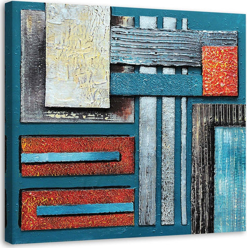 Quadro-su-tela,-Astratto-blu-turchese