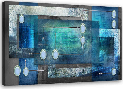 Quadro-su-tela,-Astratto-blu-turchese