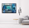 Quadro-su-tela,-Astratto-blu-turchese