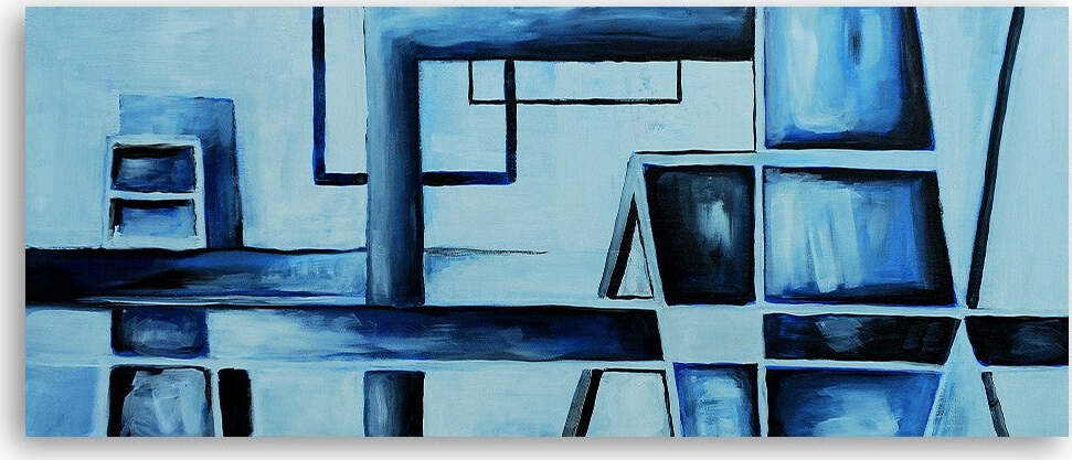 Quadro-su-tela,-Astrazione-blu
