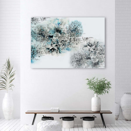 Quadro-su-tela,-Astrazione-dei-fiori-blu