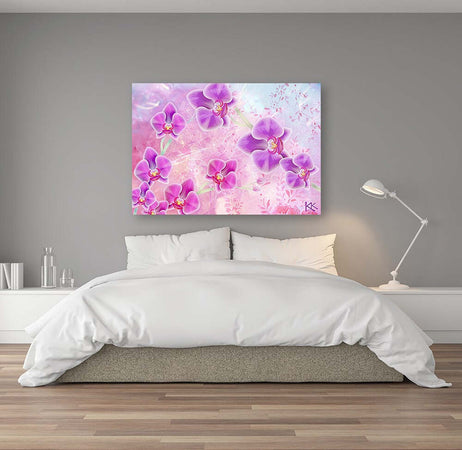 Quadro-su-tela,-Astrazione-dei-fiori-di-orchidea