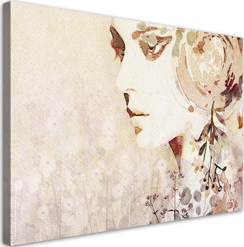 Quadro-su-tela,-Astrazione-del-viso-della-donna