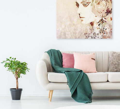 Quadro-su-tela,-Astrazione-del-viso-della-donna