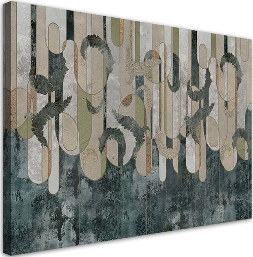 Quadro-su-tela,-Astrazione-delle-piante-nei-colori-della-terra