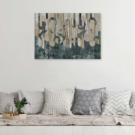 Quadro-su-tela,-Astrazione-delle-piante-nei-colori-della-terra