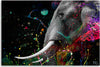 Quadro-su-tela,-Astrazione-di-elefante-africano