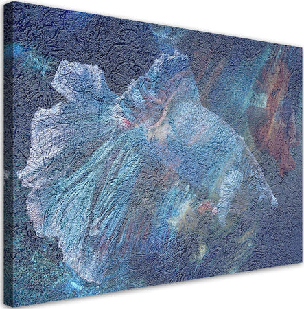 Quadro-su-tela,-Astrazione-di-fiori-blu