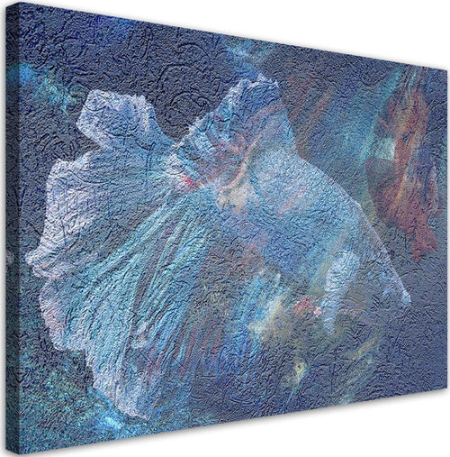 Quadro-su-tela,-Astrazione-di-fiori-blu