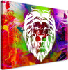 Quadro-su-tela,-Astrazione-di-leone-colorato