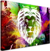 Quadro-su-tela,-Astrazione-di-leone-colorato