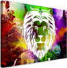 Quadro-su-tela,-Astrazione-di-leone-colorato