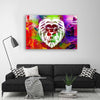 Quadro-su-tela,-Astrazione-di-leone-colorato