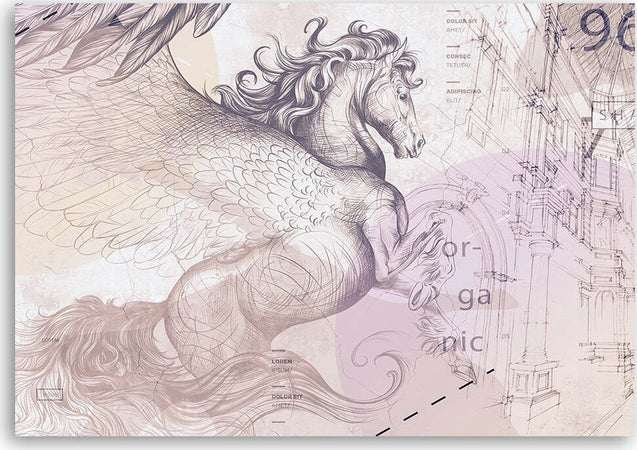 Quadro-su-tela,-Astrazione-di-pegasus-alata