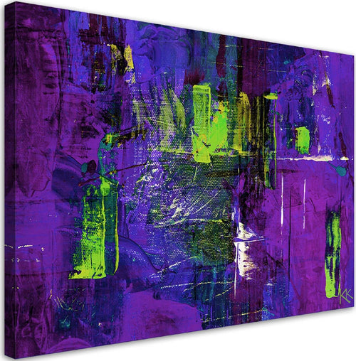 Quadro-su-tela,-Astrazione-dipinta-a-mano-viola
