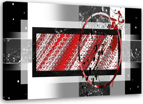 Quadro-su-tela,-Astrazione-geometrica-rosso-grigio