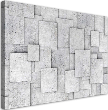 Quadro-su-tela,-Astrazione-in-calcestruzzo-geometrico