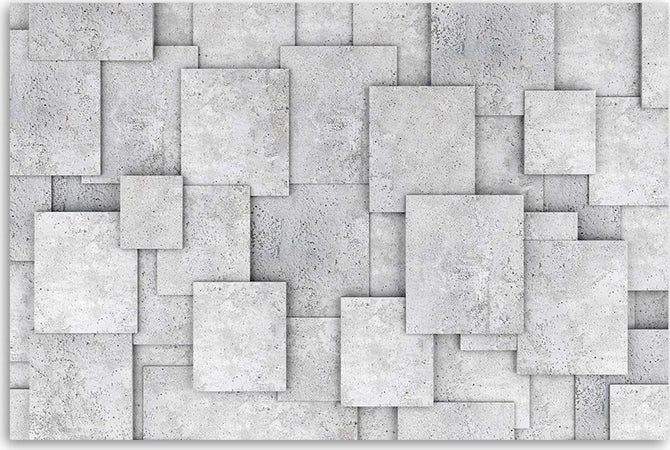Quadro-su-tela,-Astrazione-in-calcestruzzo-geometrico