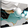 Quadro-su-tela,-Astrazione-turchese-con-palline-3D