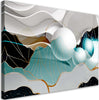 Quadro-su-tela,-Astrazione-turchese-con-palline-3D
