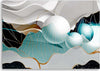 Quadro-su-tela,-Astrazione-turchese-con-palline-3D