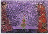 Quadro-su-tela,-Astrazione-viola-dell'albero-della-vita