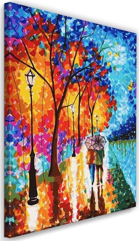 Quadro-su-tela,-Autunno-alberi-paesaggio