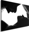Quadro-su-tela,-Bacio-coppia-bianco-nero