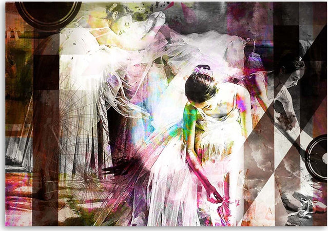Quadro-su-tela,-Ballerina-astratta-colorata