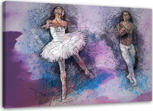 Quadro-su-tela,-Ballerina-Ballet-Purple