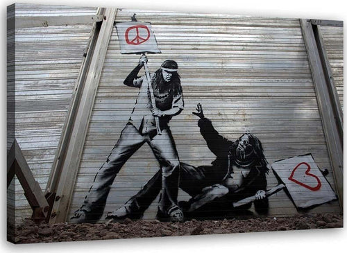 Quadro-su-tela,-Banksy-Arte-di-strada-Graffiti