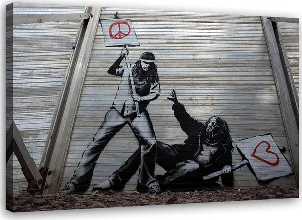 Quadro-su-tela,-Banksy-Arte-di-strada-Graffiti