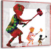 Quadro-su-tela,-Banksy-Boy-con-un-martello