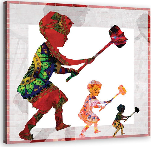 Quadro-su-tela,-Banksy-Boy-con-un-martello
