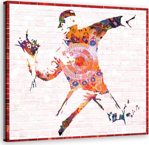 Quadro-su-tela,-Banksy-Flower-Thrower