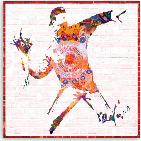 Quadro-su-tela,-Banksy-Flower-Thrower