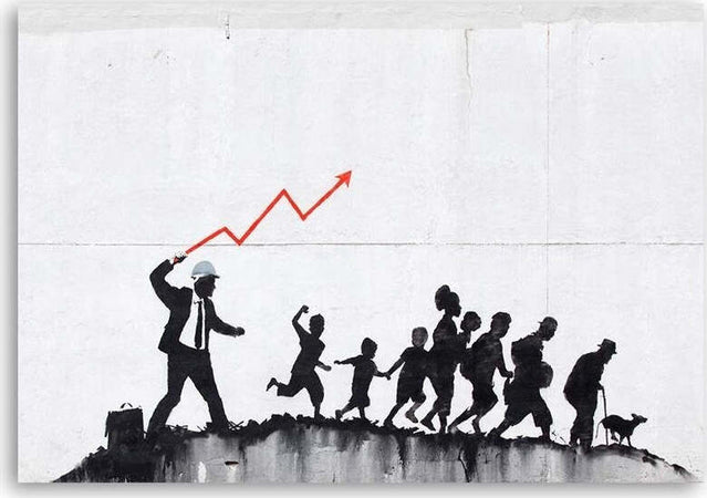 Quadro-su-tela,-Banksy-Graffiti-di-arte-di-strada