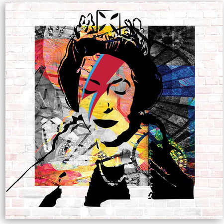 Quadro-su-tela,-Banksy-Queen-d'Inghilterra