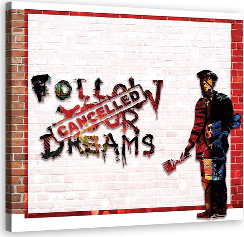 Quadro-su-tela,-Banksy-Sogni-insoddisfatti-di-street-art
