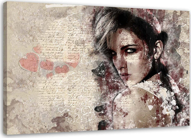 Quadro-su-tela,-Bella-donna-astratta