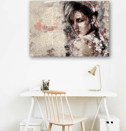 Quadro-su-tela,-Bella-donna-astratta