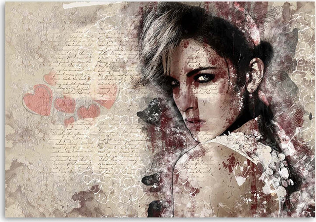 Quadro-su-tela,-Bella-donna-astratta