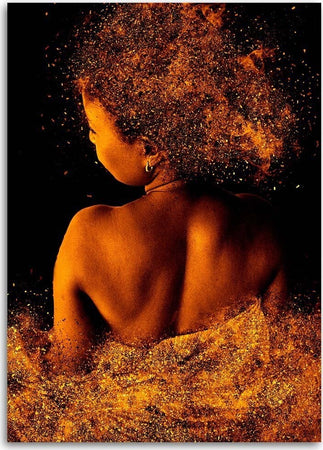 Quadro-su-tela,-Bella-donna-polvere-d'oro
